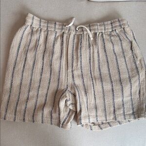 Marine Layer Tan and Navy Striped Men's Shorts